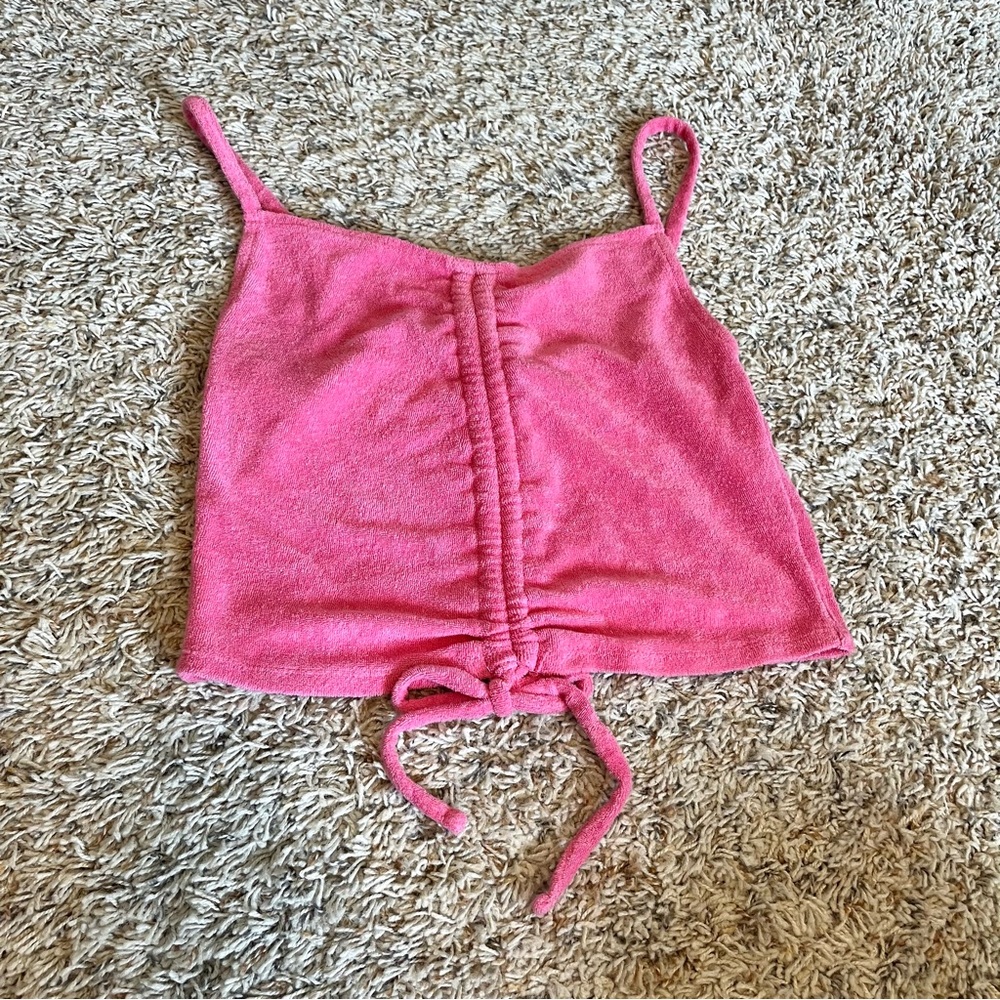 *NEW* Pink Junior’s Terry Cloth Crop Tank (M)